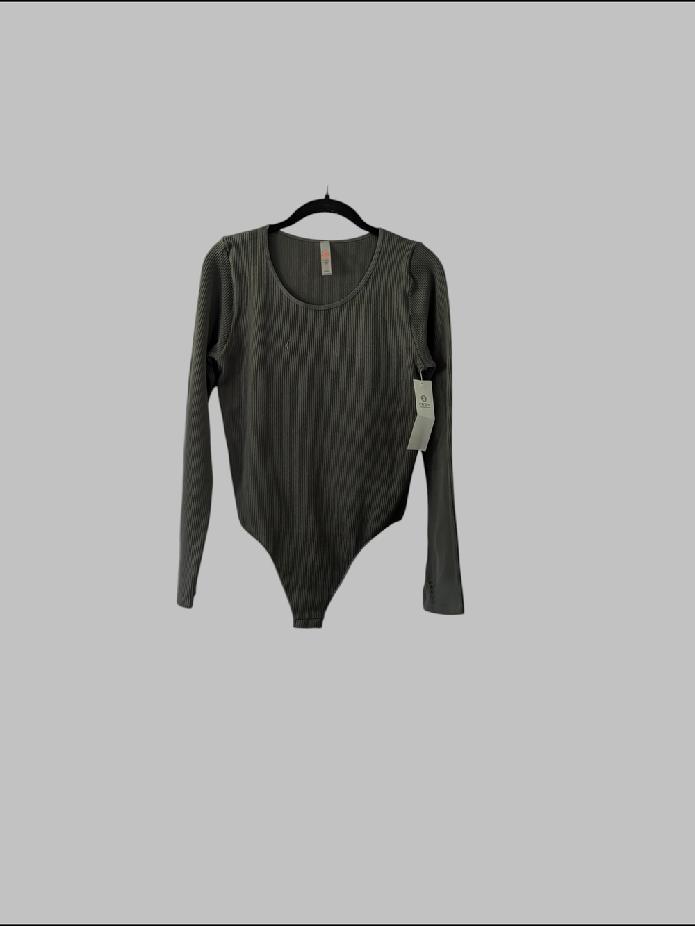 Mono B Olive Ribbed Long-Sleeve Bodysuit